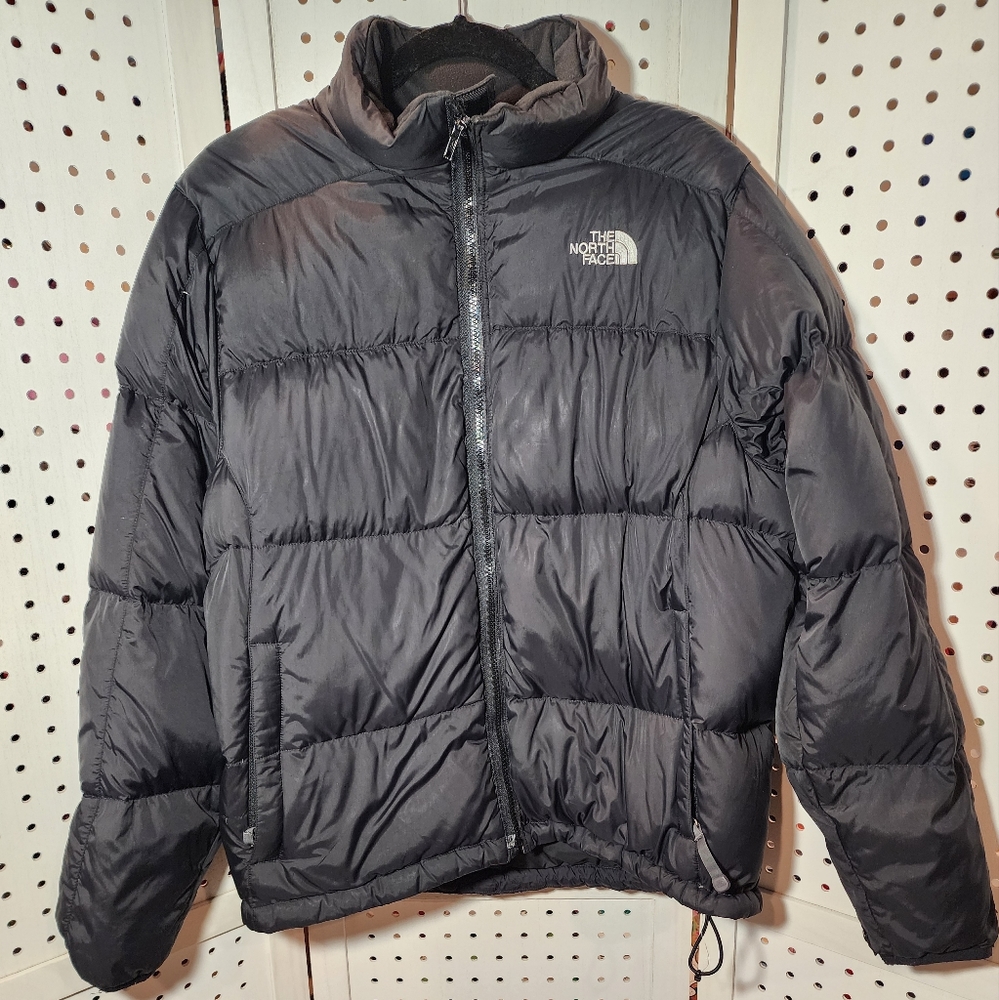 The North Face Black Good Down Puffer Jacket Medium 550 Zippered Pockets
